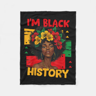 Black Women Afro Hair Black History Month I Am Bla Fleece Blanket