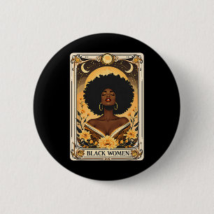 Black Women Afro Hair Black History Month Tarot Ca 6 Cm Round Badge