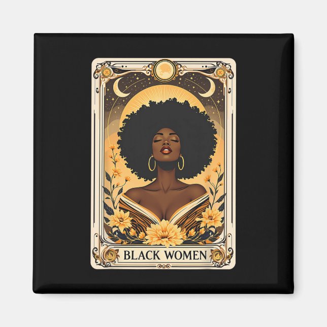 Black Women Afro Hair Black History Month Tarot Ca Magnet (Front)