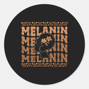 Black Women Afro Love Melanin African American Classic Round Sticker