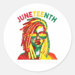 Black Women Art Juneteenth Is My Independence Day Classic Round Sticker