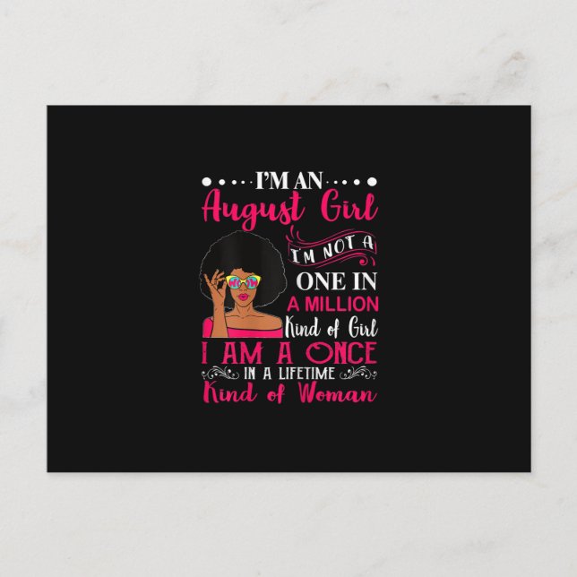 Black Women August Birthday Gifts Im A Leo Queen Holiday Postcard (Front)