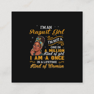 Black Women August Birthday Gifts Im A Leo Queen Square Business Card