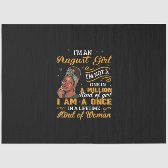 Black Women August Birthday Gifts Im A Leo Queen Tissue Paper (Front)