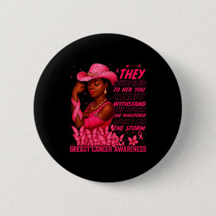 Black Women Breast Cancer Survivor Pink Ribbon Im  6 Cm Round Badge