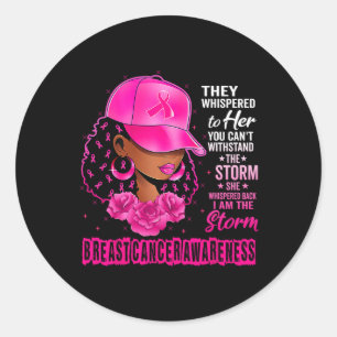 Black Women Breast Cancer Survivor Pink Ribbon I'm Classic Round Sticker