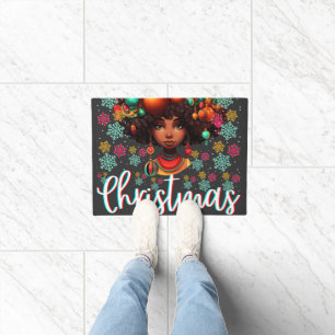 Black women Christmas melanin sista Xmas Sistas Doormat