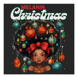 Black women Christmas melanin sista Xmas Sistas Poster