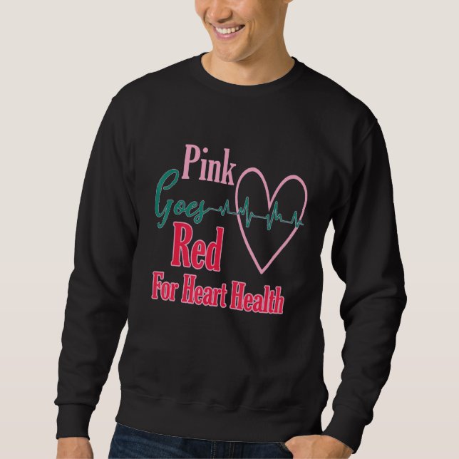 Black Women Costume Aka Pink Goes Red For Heart He Sweatshirt (Front)