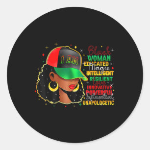 Black Women Educated Magic Intelligent Black Histo Classic Round Sticker