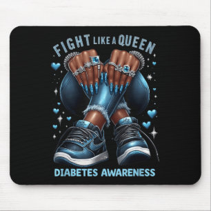 Black Women Fight Like A Queen Diabetes Awareness Mouse Pad
