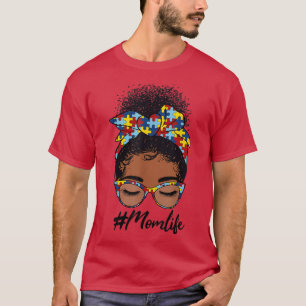 Black Women Girls Autistic Autism Awareness Mum Li T-Shirt