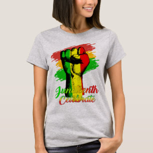 Black Women Hand Juneteenth Celebrate Indepedence  T-Shirt