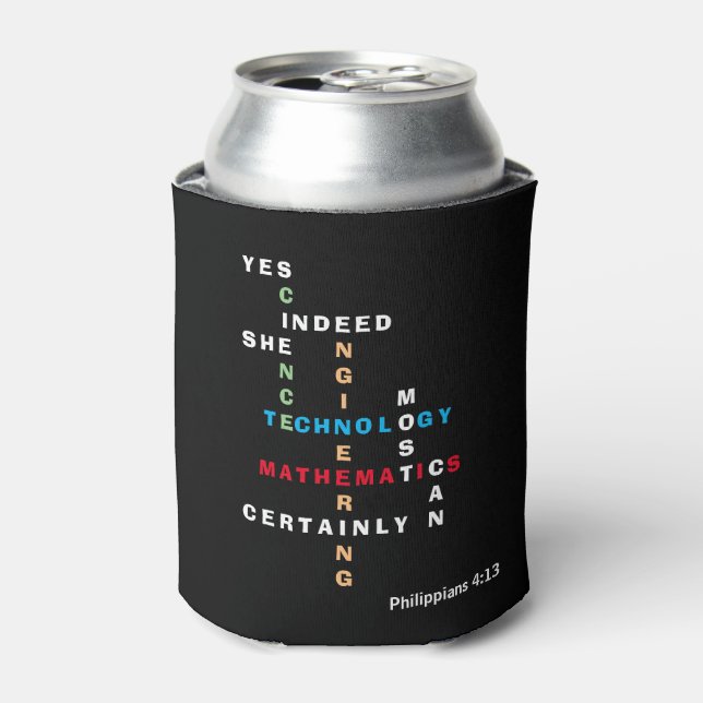 Black Women In STEM Crossword Can Cooler (Can Front)