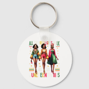 Black Women Juneteenth 1865 Celebrate Freedom Cele Key Ring