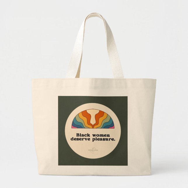 Black Women Large Tote Bag (Front)