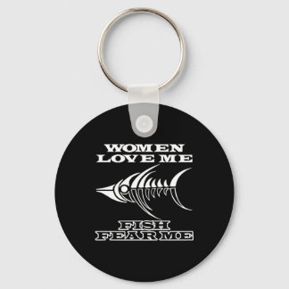 Black Women Love Fish Fear Key Ring