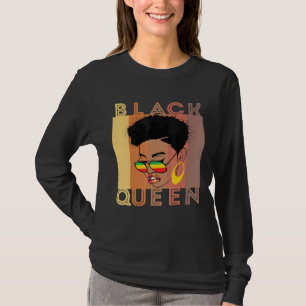 Black Women Melanin Poppin Queen Afro Black Girl M T-Shirt