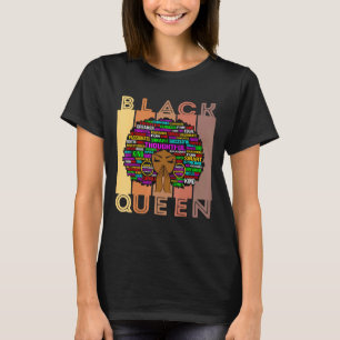 Black Women Melanin Teacher Queen Afro Black Girl  T-Shirt