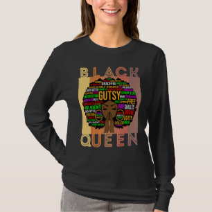 Black Women Melanin Teacher Queen Afro Black Girl  T-Shirt