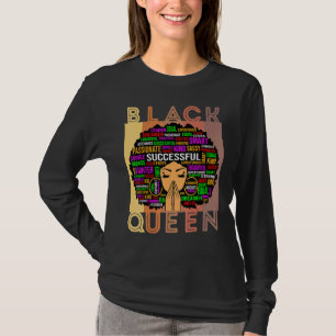 Black Women Melanin Teacher Queen Afro Black Girl  T-Shirt