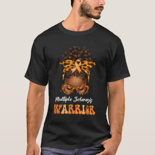 Black Women Multiple Sclerosis Awareness Messy Bun T-Shirt