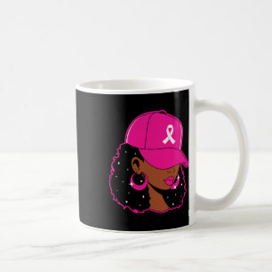 Black Women Pink Breast Cancer Awareness Warrior W Coffee Mug