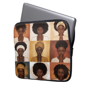 Black Women Praying Laptop Sleeve
