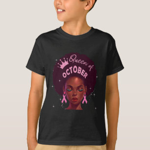 Black Women Queen Stronger Than Breast Cancer Pink T-Shirt