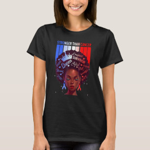 Black Women Queen Stronger Than Raynaud's Red Whit T-Shirt