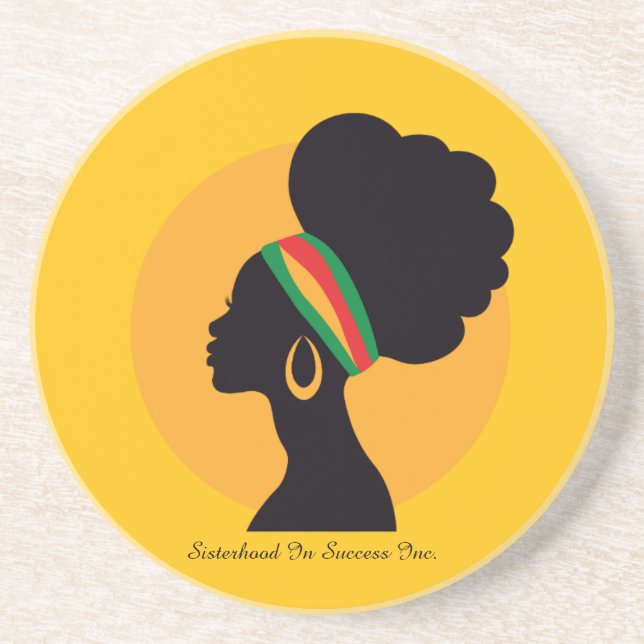 Black Women Reflecting Coaster (Front)