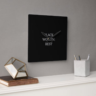 Black Women Rest Wall Clock