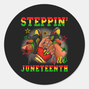 Black Women Shoes Stepping Into Juneteenth Like My Classic Round Sticker