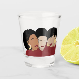 Black Women, Sister Friends Shot Glass