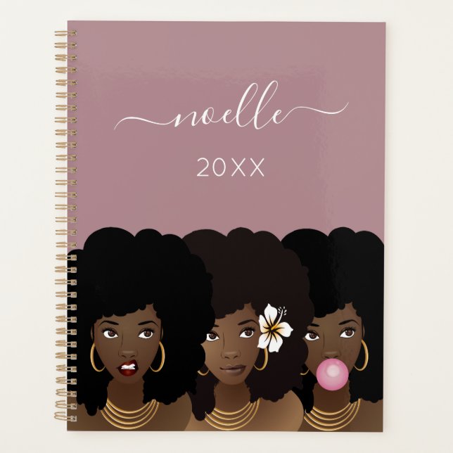 Black Women, Squad Goals, Natural Beauty | Purple  Planner (Front)