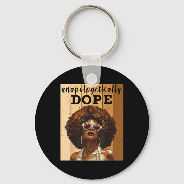 Black Women Unapologetically Juneteenth Black Hist Key Ring (Front)