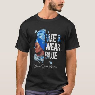 Black Women We Wear Blue Behcet's Disease Awarenes T-Shirt