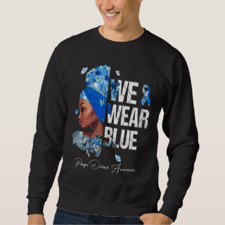 Black Women We Wear Blue Pompe Disease Awareness Sweatshirt