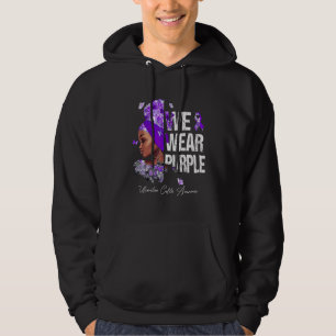 Black Women We Wear Purple Ulcerative Colitis Awar Hoodie