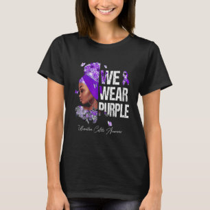 Black Women We Wear Purple Ulcerative Colitis Awar T-Shirt