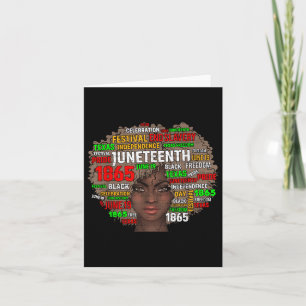 Black Womens Juneteenth 1865 Freedom African Afro Card