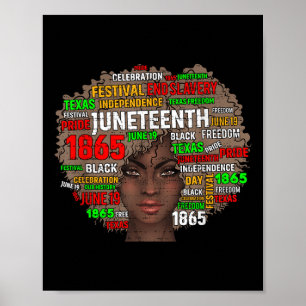 Black Womens Juneteenth 1865 Freedom African Afro Poster