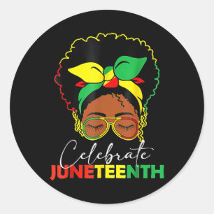 Black Womens Juneteenth Celebrate  Classic Round Sticker