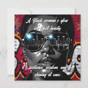 Black Women's Quote City Skyline in Sunglasses