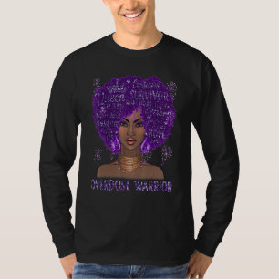 Black Womens Ribbon Purple Overdose Warrior Awaren T-Shirt