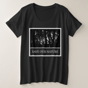 Black Women's T-Shirt – 'Save Our Nature' Plus Size T-Shirt