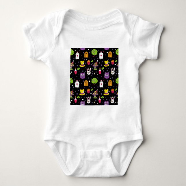 black Wonderland Baby Bodysuit (Front)