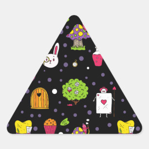 black Wonderland Triangle Sticker
