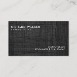 Black Wood Classic Professional Retro Cool Business Card
