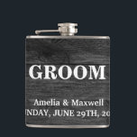 Black Wood Groomsman Hip Flask<br><div class="desc">This is Black Chalkboard Groomsman Modern Flask.  This flask feature is a Black Chalkboard background. It is Fully customisable. It is a unique gift that's perfect for weddings,  birthdays,  and special events.</div>